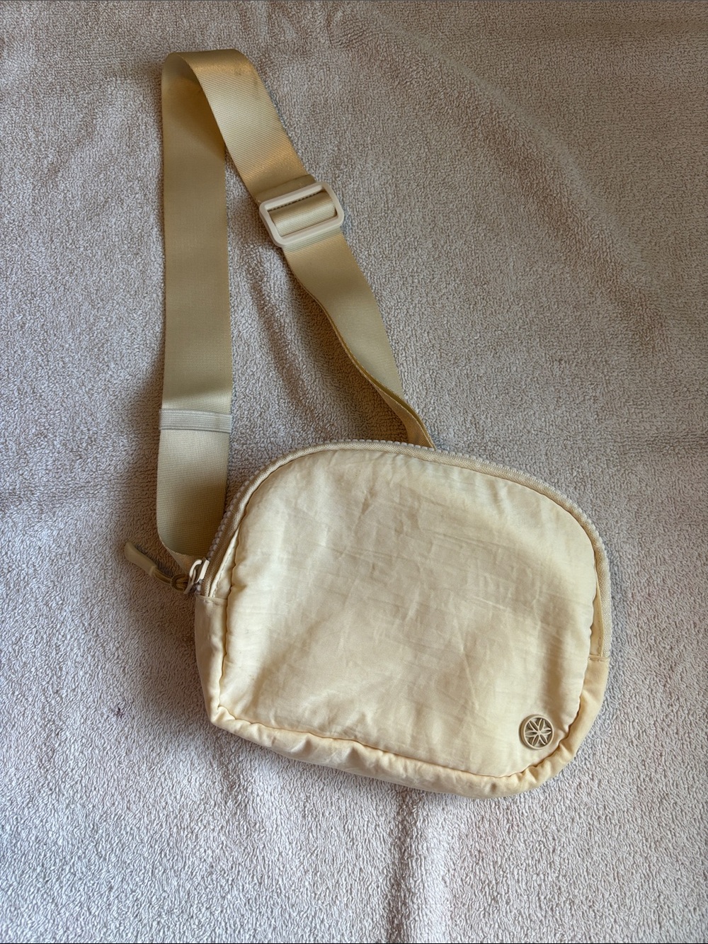 T.J.Maxx Cream Quilted Crossbody Pouch